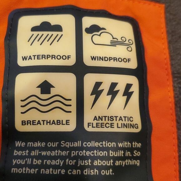 LANDS' END SQUALL SKI SNOW RAIN JACKET ORANGE GRAY SIZE XL BIG BOYS SIZE 18-20 - Picture 10 of 13